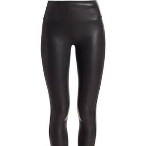 Spanx Faux Leather Leggings Black High Rise Shaping Pants Size Small